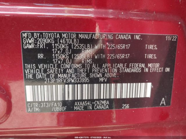 2023 TOYOTA RAV4 2T3P1RFV3PW333995 Photo 8