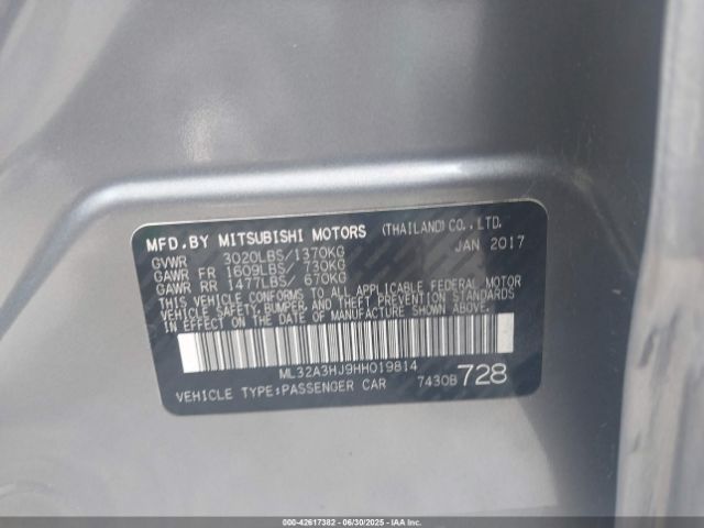 2017 MITSUBISHI MIRAGE ML32A3HJ9HH019814 Photo 8