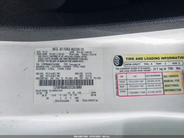 2013 FORD MUSTANG 1ZVBP8AM5D5265880 Photo 8