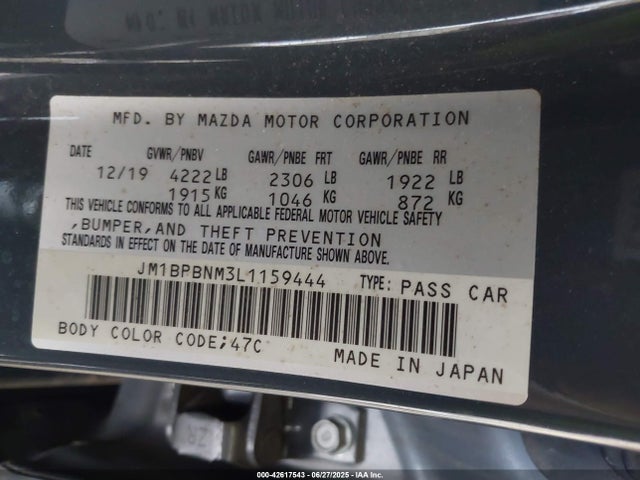 Mazda py cylinder deactivation 2020 JM1BPBNM3L1159444 Image 9
