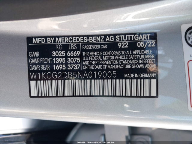 W1KCG2DB5NA019005 Mercedes-Benz ed