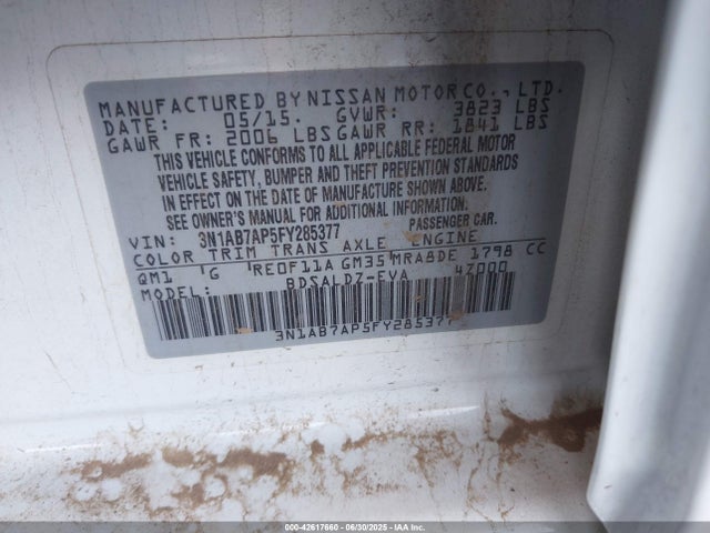 3N1AB7AP5FY285377 Nissan 2015