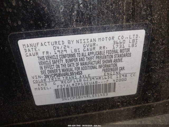 3N1CP5BV4RL551453 Nissan 2024