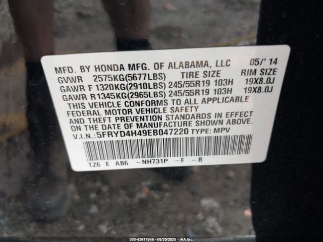 2014 ACURA MDX 5FRYD4H49EB047220 Photo 8