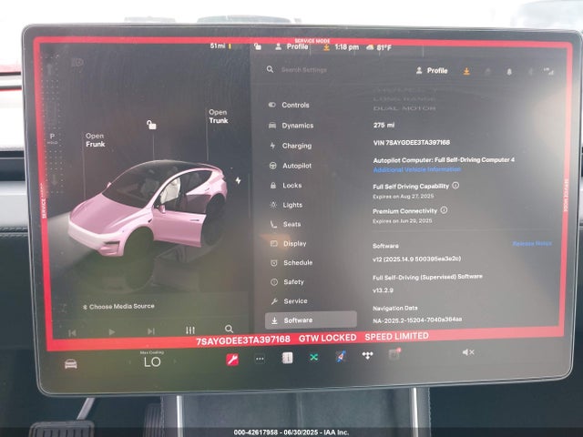 7SAYGDEE3TA397168 Tesla Model Y