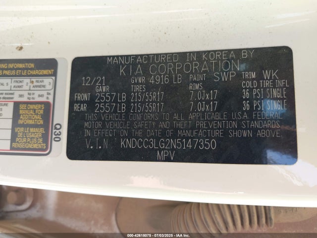 KIA Niro 2022 KNDCC3LG2N5147350 Image 9