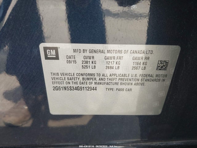 2016 CADILLAC XTS 2G61N5S34G9112944 Photo 8