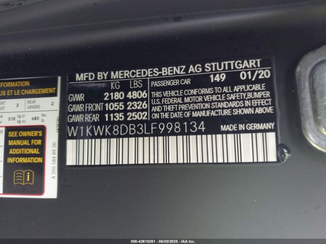 2020 MERCEDES-BENZ C 300 W1KWK8DB3LF998134 Photo 8