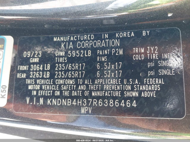 KNDNB4H37R6386464 KIA gdi lamda iii