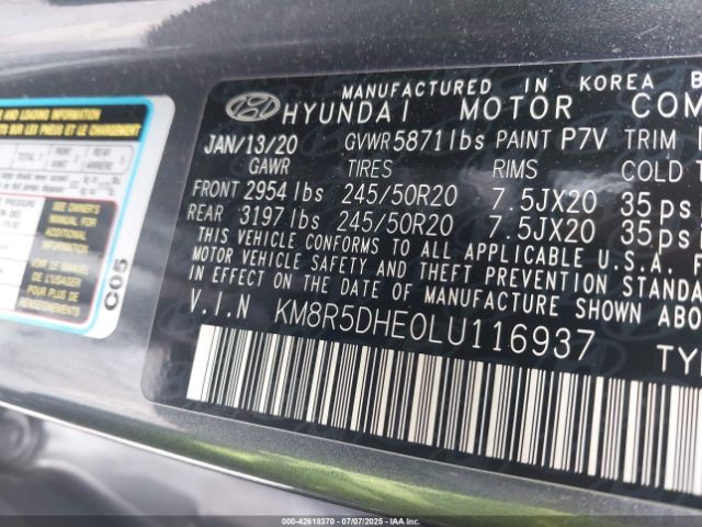 2020 HYUNDAI PALISADE KM8R5DHE0LU116937 Photo 8