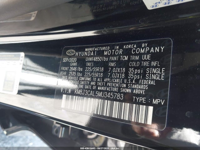 KM8J3CAL5MU345783 Hyundai gdi theta ii
