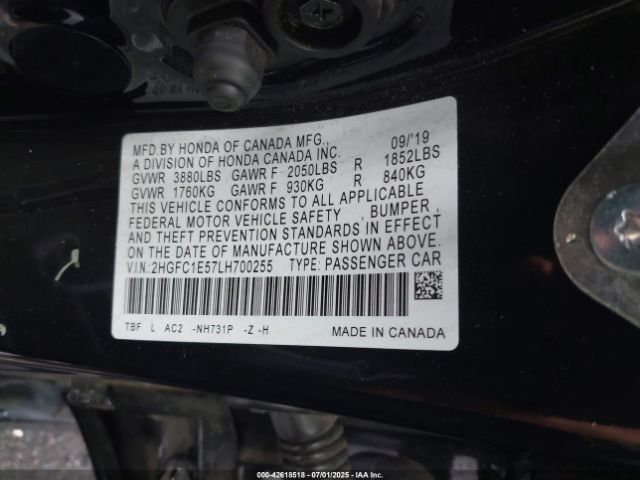 2020 HONDA CIVIC SI 2HGFC1E57LH700255 Photo 8