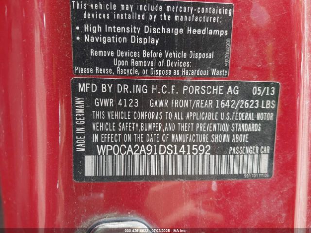 2013 PORSCHE 911 WP0CA2A91DS141592 Photo 8