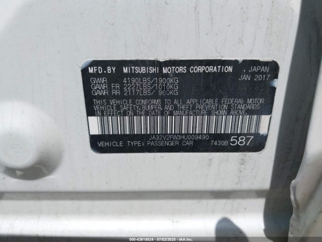 2017 MITSUBISHI LANCER JA32V2FW3HU009490 Photo 8