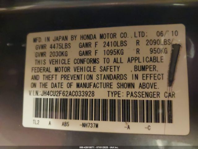 2010 ACURA TSX JH4CU2F62AC033928 Photo 8