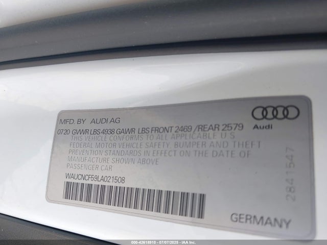 2020 AUDI A5 SPORTBACK WAUCNCF59LA021508 Photo 8