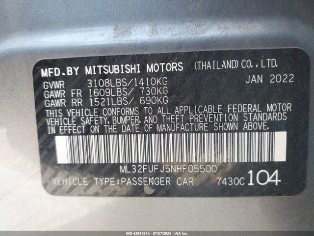 Mitsubishi mivec 2022 ML32FUFJ5NHF05500 Image 9