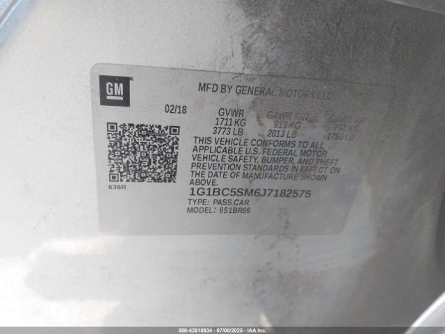 2018 CHEVROLET CRUZE 1G1BC5SM6J7182575 Photo 8