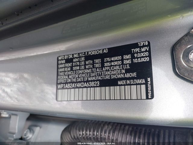 2019 PORSCHE CAYENNE WP1AB2AY4KDA63823 Photo 8