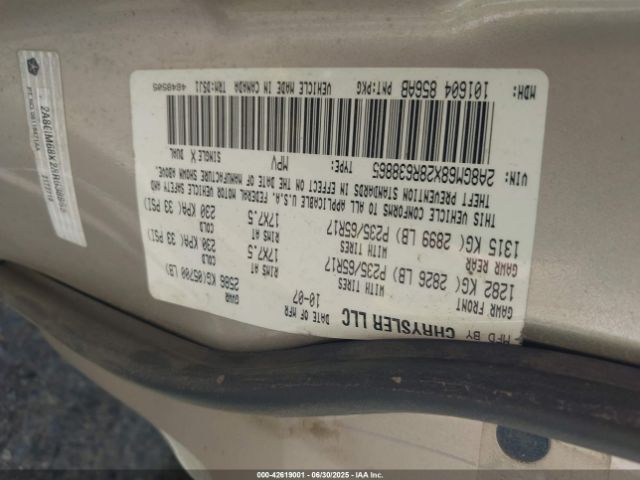 2008 CHRYSLER PACIFICA 2A8GM68X28R638865 Photo 8