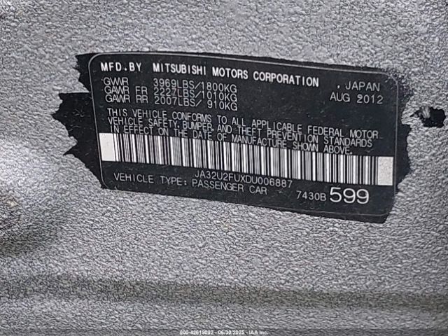 2013 MITSUBISHI LANCER JA32U2FUXDU006887 Photo 8