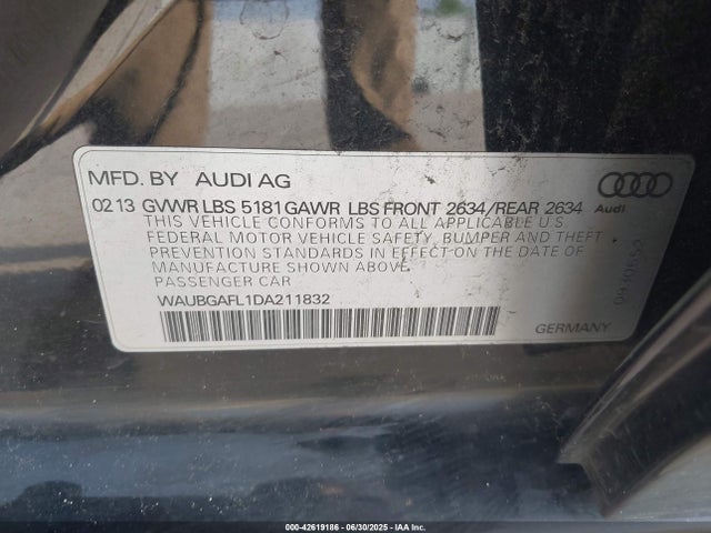 2013 AUDI S4 WAUBGAFL1DA211832 Photo 8