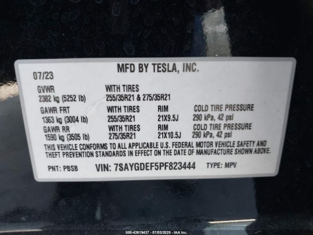 2023 TESLA MODEL Y 7SAYGDEF5PF823444 Photo 8
