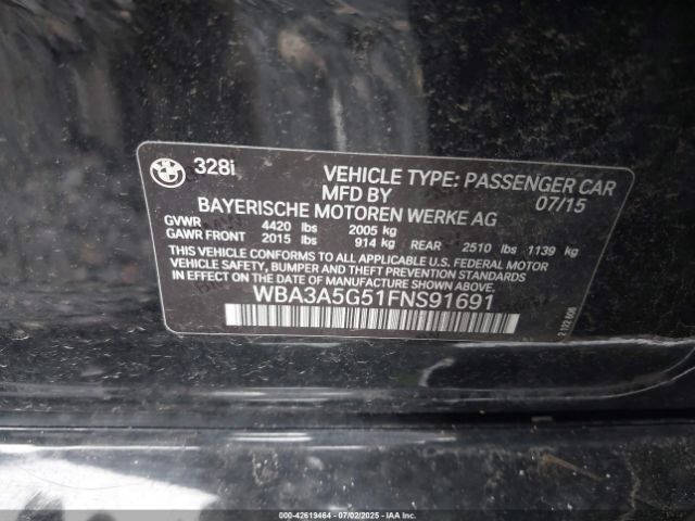 2015 BMW 328I WBA3A5G51FNS91691 Photo 8