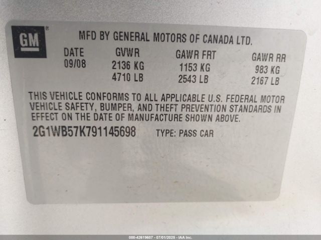 2009 CHEVROLET IMPALA 2G1WB57K791145698 Photo 8