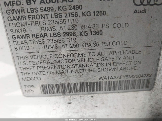 2021 AUDI Q5 WA1AAAFY5M2004232 Photo 8