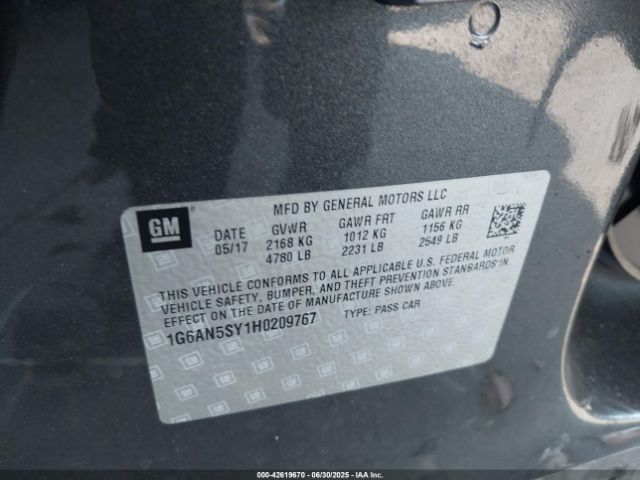 2017 CADILLAC ATS-V 1G6AN5SY1H0209767 Photo 8