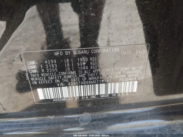 4S3GTAB66M3710781 Subaru na