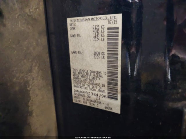 Nissan 2019 2019 1N4AA6AV5KC384296 Image 9