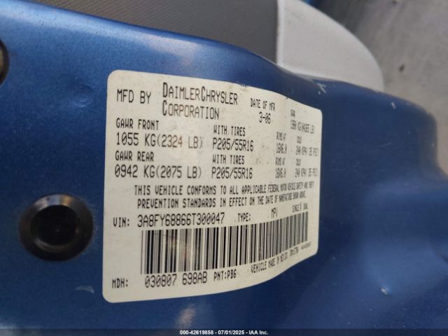 2006 CHRYSLER PT CRUISER 3A8FY68866T300047 Photo 8