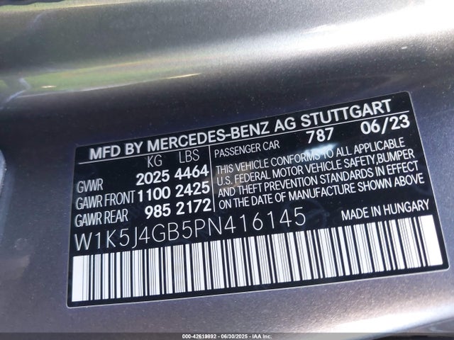 W1K5J4GB5PN416145 Mercedes-Benz m260