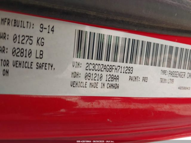 2015 DODGE CHALLENGER 2C3CDZAG8FH711293 Photo 8
