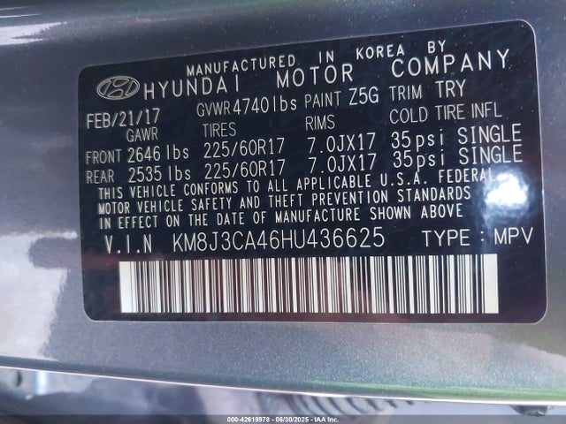 KM8J3CA46HU436625 Hyundai gdi nu