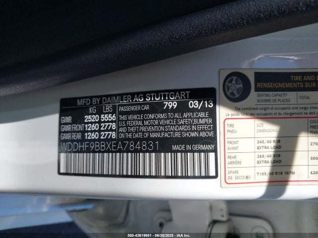 WDDHF9BBXEA784831 Mercedes-Benz 2014