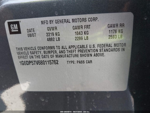 2008 CADILLAC CTS 1G6DP57V680115762 Photo 8