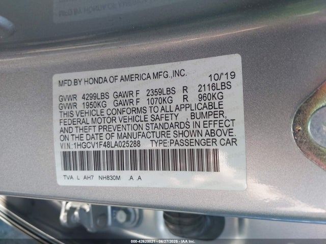 1HGCV1F48LA025288 Honda l15be