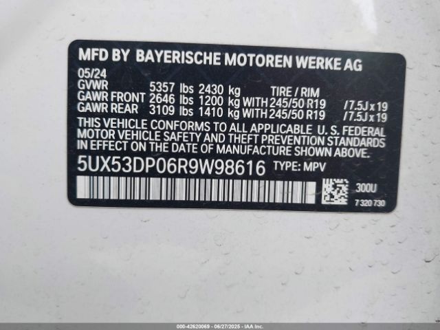 2024 BMW X3 5UX53DP06R9W98616 Photo 8