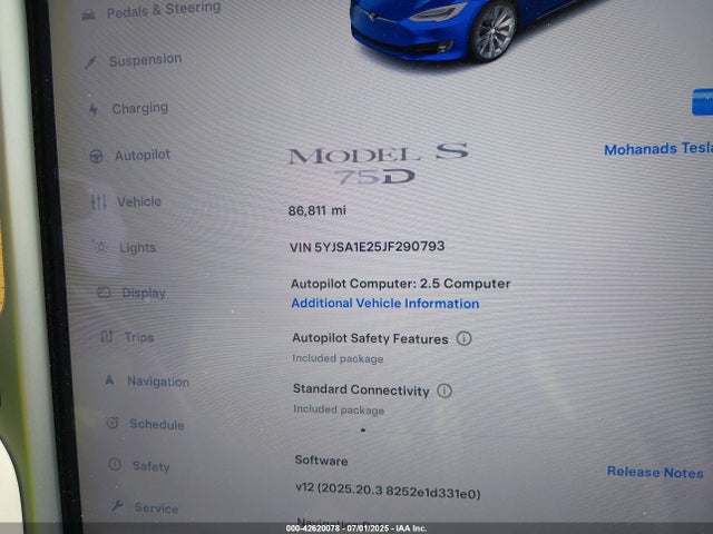 2018 TESLA MODEL S 5YJSA1E25JF290793 Photo 6