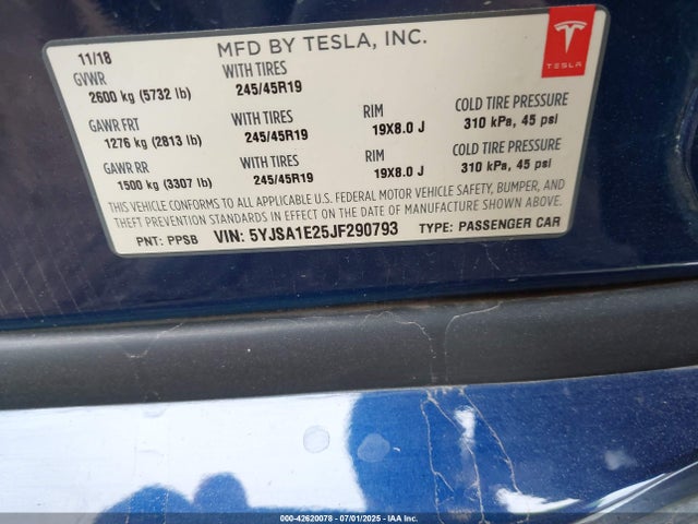 2018 TESLA MODEL S 5YJSA1E25JF290793 Photo 8