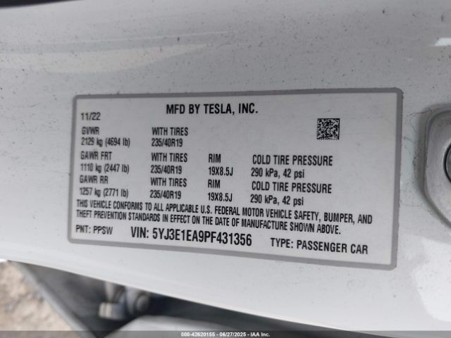 2023 TESLA MODEL 3 5YJ3E1EA9PF431356 Photo 8
