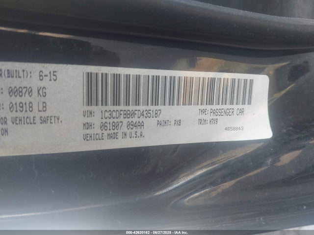 Dodge Dart 2015 1C3CDFBB0FD435187 Image 9