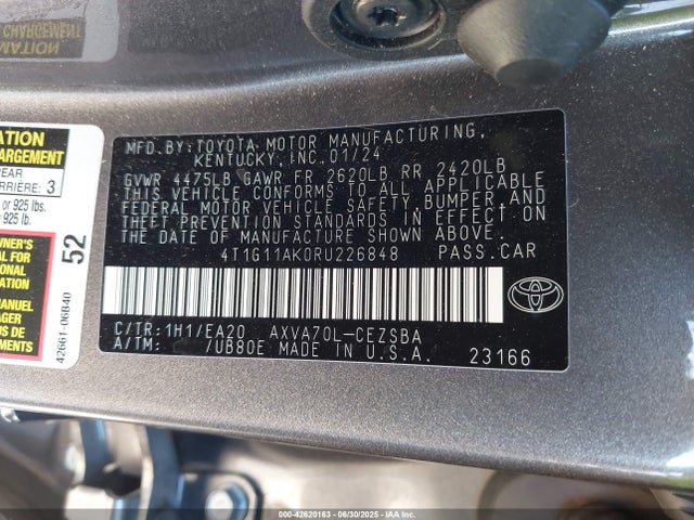 4T1G11AK0RU226848 Toyota a25a-fks