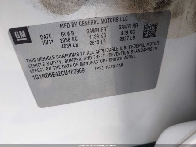 2012 CHEVROLET VOLT 1G1RD6E42CU107969 Photo 8