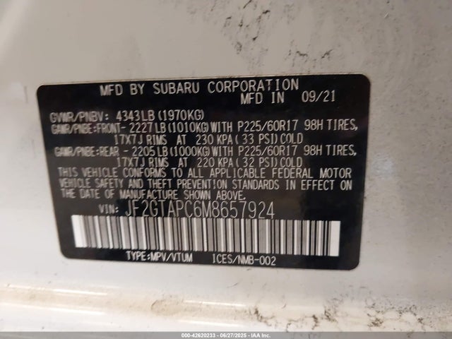 JF2GTAPC6M8657924 Subaru na