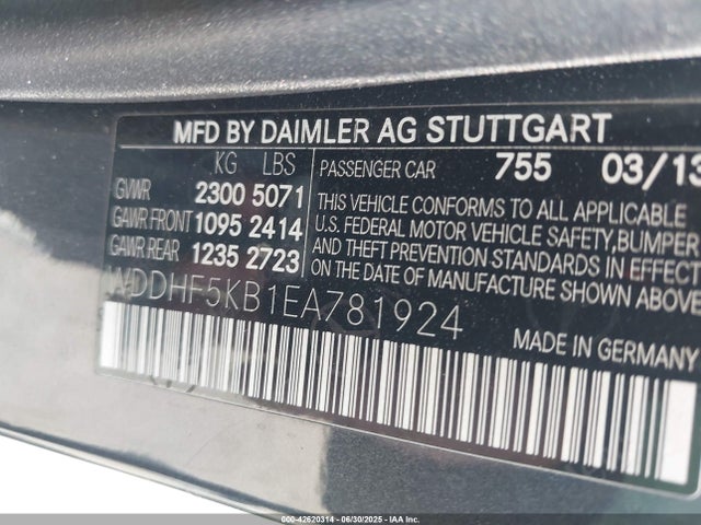 Mercedes-Benz 2014 2014 WDDHF5KB1EA781924 Image 9