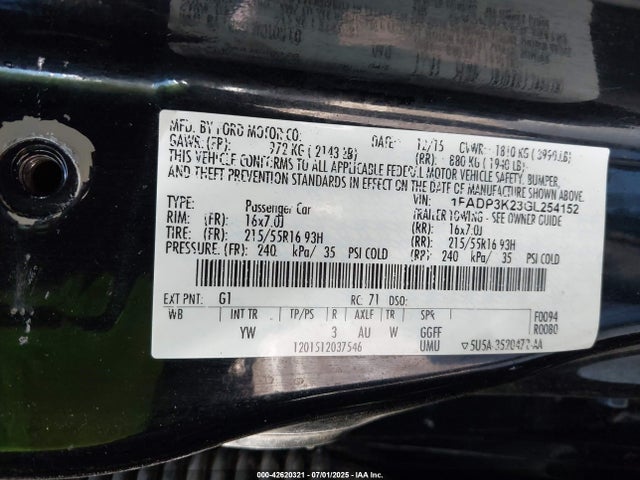1FADP3K23GL254152 Ford Focus